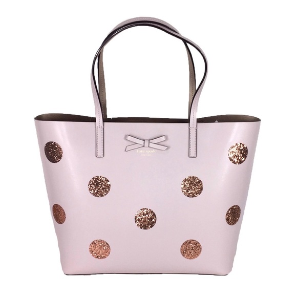 kate spade Handbags - Kate Spade Light Pink Tote with Glitter Polka Dots